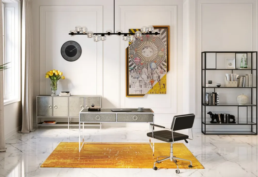 Komody*KARE Design Komoda Moonscape 156x80 Cm Srebrna