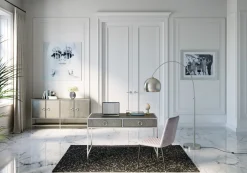 Komody*KARE Design Komoda Moonscape 156x80 Cm Srebrna