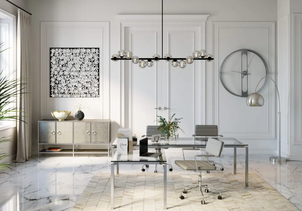 Komody*KARE Design Komoda Moonscape 156x80 Cm Srebrna