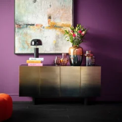 Komody*KARE Design Komoda Nowoczesna 4-drzwiowa Do Salonu Front Czarno-złoty 160x78 Cm