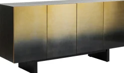 Komody*KARE Design Komoda Nowoczesna 4-drzwiowa Do Salonu Front Czarno-złoty 160x78 Cm