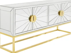 Komody*KARE Design Komoda Queen 162x77 Cm Lustrzana - Podstawa Złota