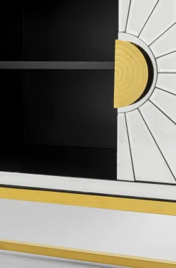 Komody*KARE Design Komoda Queen 162x77 Cm Lustrzana - Podstawa Złota