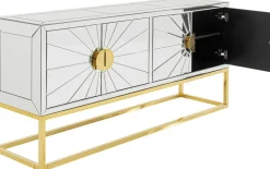 Komody*KARE Design Komoda Queen 162x77 Cm Lustrzana - Podstawa Złota