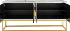 Komody*KARE Design Komoda Queen 162x77 Cm Lustrzana - Podstawa Złota