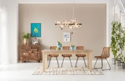 Komody*KARE Design Komoda Shanti Surprise Puzzle Mango 90x90 Cm Drewniana