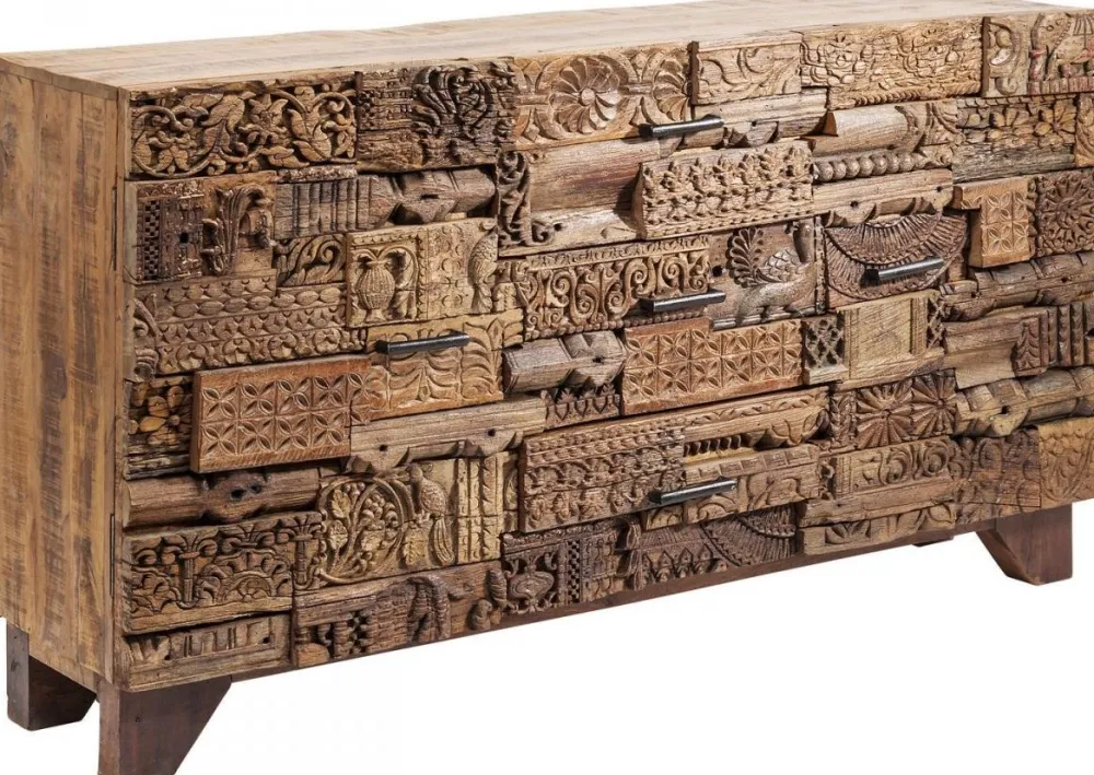 Komody*KARE Design Komoda Shanti Surprise Puzzle 160x90 Cm Drewniana