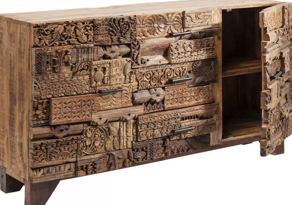Komody*KARE Design Komoda Shanti Surprise Puzzle 160x90 Cm Drewniana