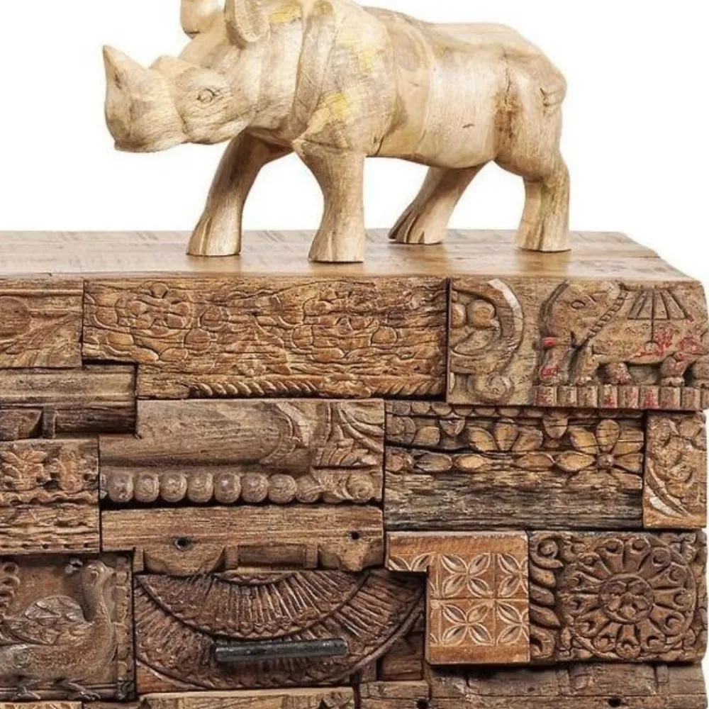 Komody*KARE Design Komoda Shanti Surprise Puzzle 160x90 Cm Drewniana