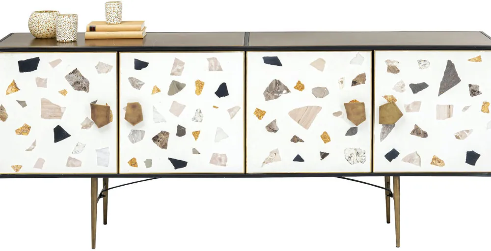 Komody*KARE Design Komoda Terrazzo 183x77 Cm Kolorowa