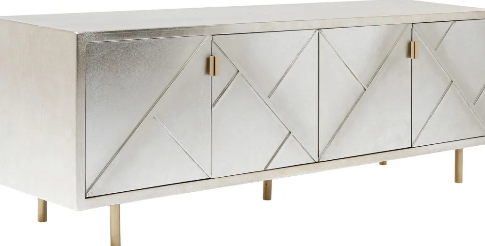 Komody*KARE Design Komoda Venice Triangle 180x64 Cm Srebrno Złota