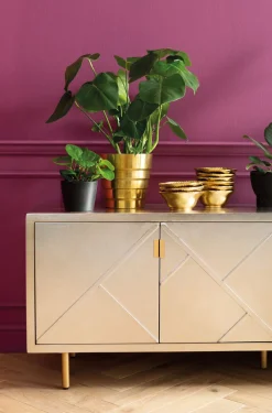 Komody*KARE Design Komoda Venice Triangle 180x64 Cm Srebrno Złota