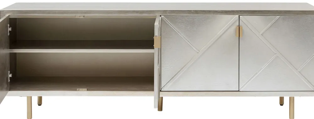 Komody*KARE Design Komoda Venice Triangle 180x64 Cm Srebrno Złota