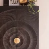 Komody*KARE Design Komoda Wysoka Drewniana Boho Czarno-brązowa 76x140 Cm