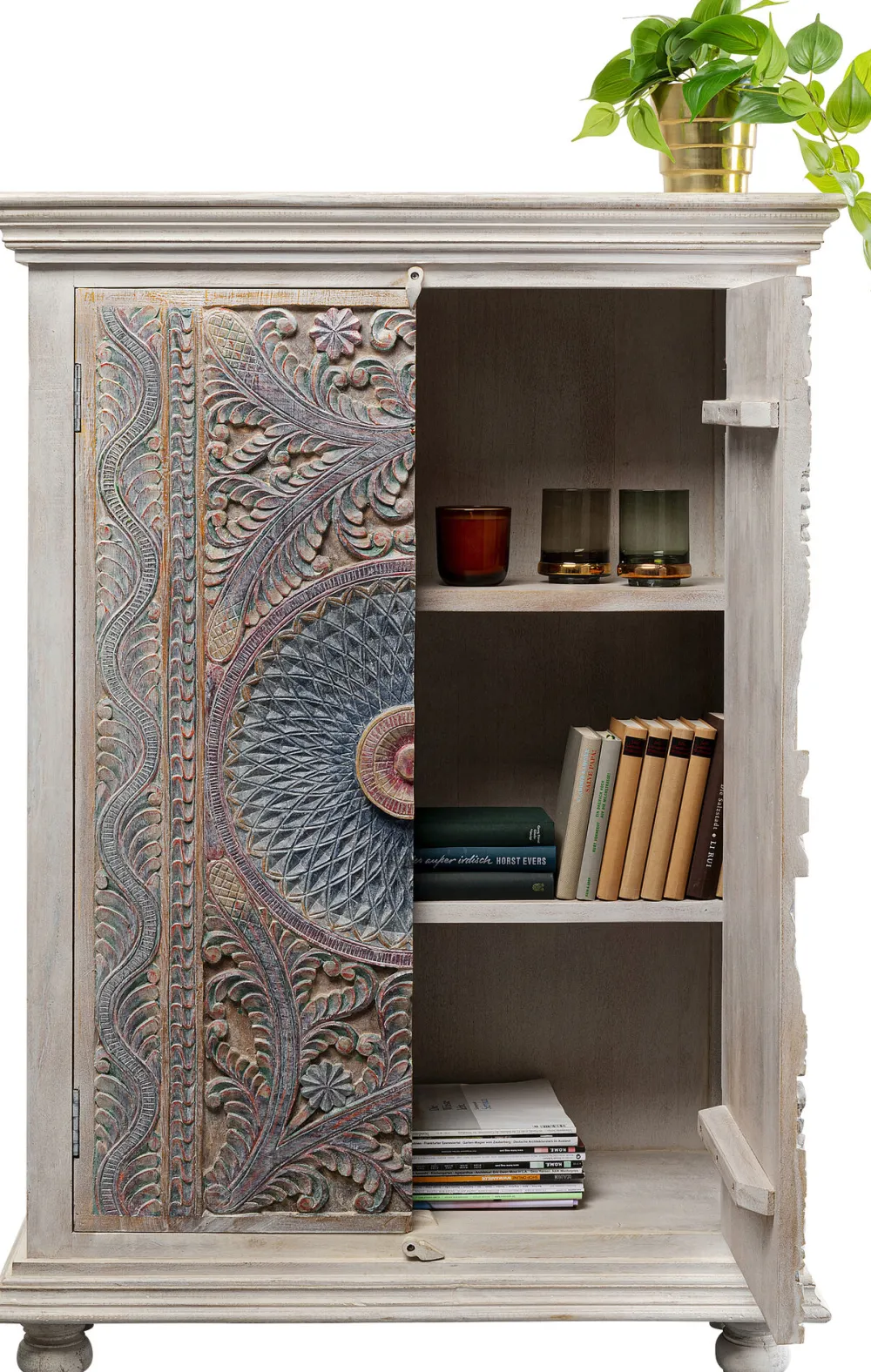 Komody*KARE Design Komoda Wysoka 2-drzwiowa Z Drewna Mango Front Kolorowy 95x140 Cm