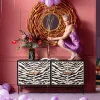 Komody*KARE Design Komoda Zebra 160x80 Cm Czarno-kremowa