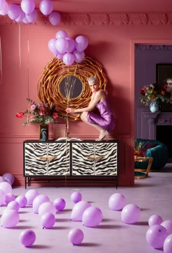 Komody*KARE Design Komoda Zebra 160x80 Cm Czarno-kremowa