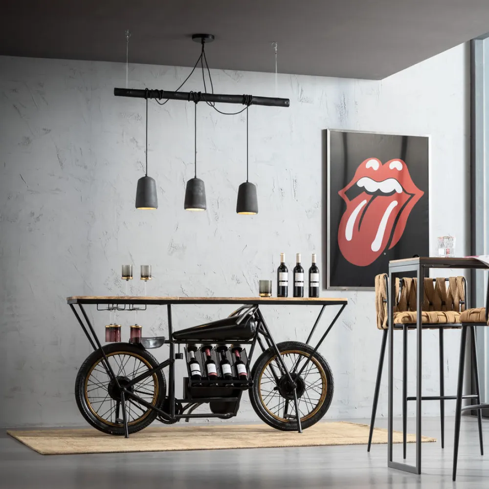 Konsole I Toaletki|Barki*KARE Design Konsola - Barek Motorbike 180x43 Cm Czarna