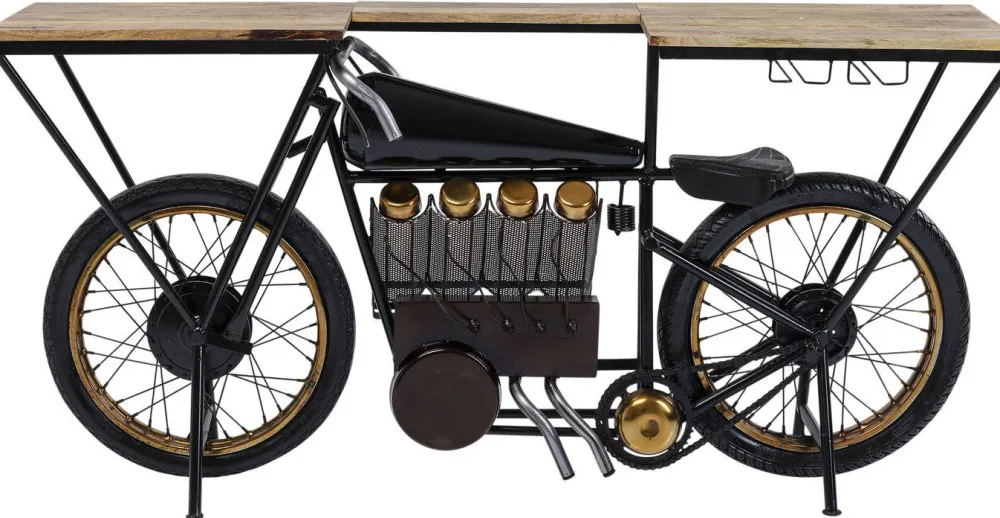Konsole I Toaletki|Barki*KARE Design Konsola - Barek Motorbike 180x43 Cm Czarna