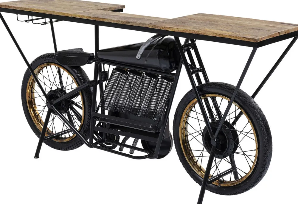 Konsole I Toaletki|Barki*KARE Design Konsola - Barek Motorbike 180x43 Cm Czarna