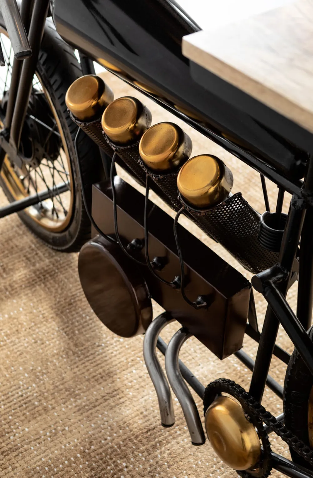 Konsole I Toaletki|Barki*KARE Design Konsola - Barek Motorbike 180x43 Cm Czarna