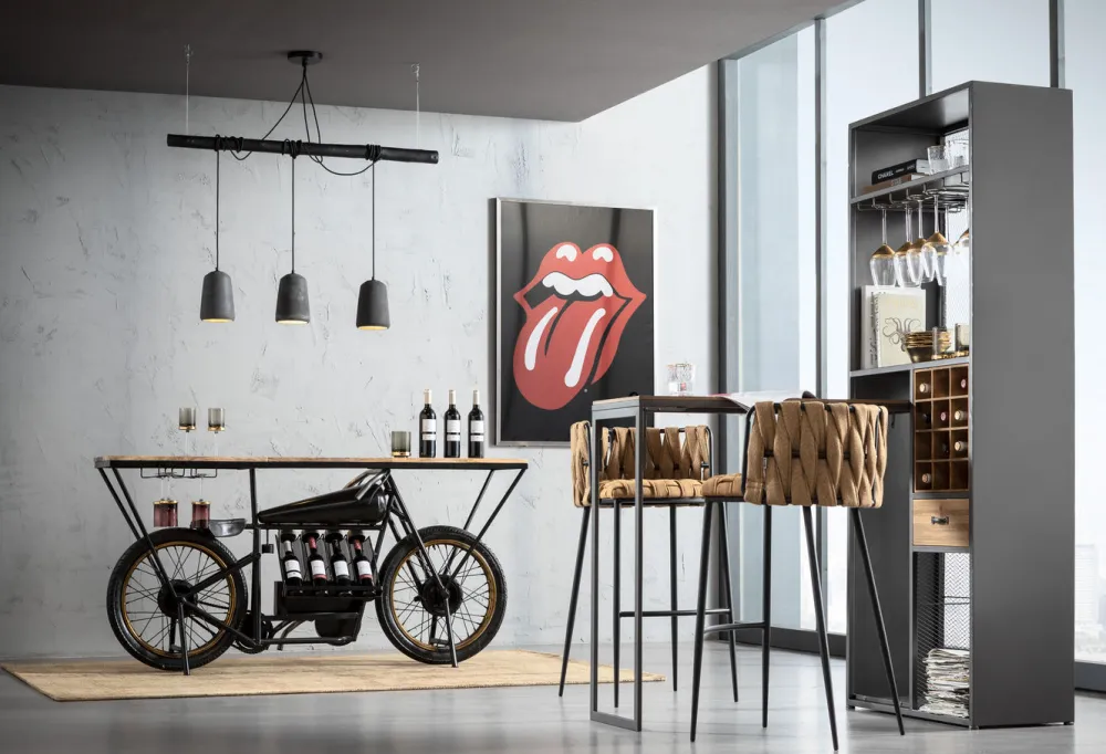 Konsole I Toaletki|Barki*KARE Design Konsola - Barek Motorbike 180x43 Cm Czarna