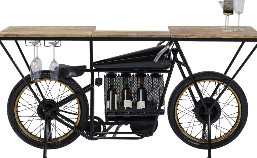Konsole I Toaletki|Barki*KARE Design Konsola - Barek Motorbike 180x43 Cm Czarna