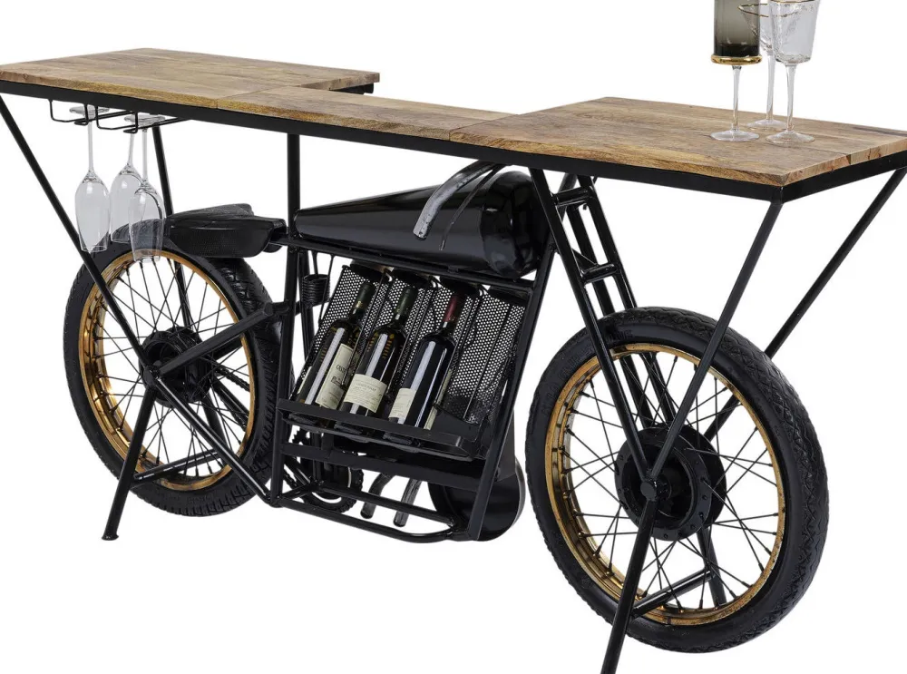 Konsole I Toaletki|Barki*KARE Design Konsola - Barek Motorbike 180x43 Cm Czarna