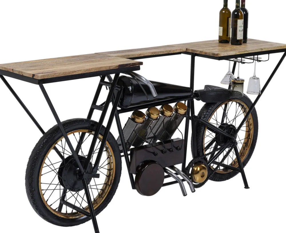 Konsole I Toaletki|Barki*KARE Design Konsola - Barek Motorbike 180x43 Cm Czarna