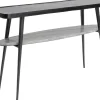 Konsole I Toaletki*KARE Design Konsola Czarna Z Aluminium Półka Marmurowa 135x35 Cm