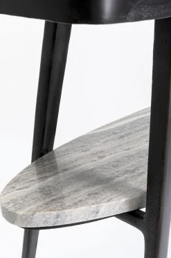 Konsole I Toaletki*KARE Design Konsola Czarna Z Aluminium Półka Marmurowa 135x35 Cm