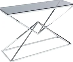 Konsole I Toaletki*KARE Design Konsola Diamond Connection 120x40 Cm Srebrna