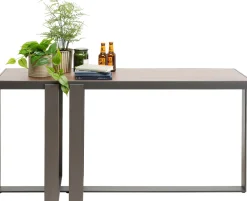 Konsole I Toaletki*KARE Design Konsola Do Przedpokoju Blat Fornirowany Orzech Nogi Stalowe 150x45 Cm