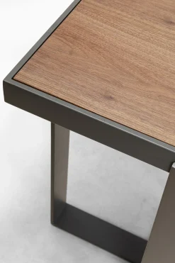 Konsole I Toaletki*KARE Design Konsola Do Przedpokoju Blat Fornirowany Orzech Nogi Stalowe 150x45 Cm