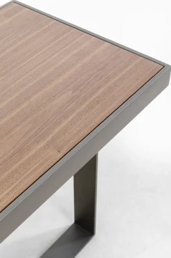 Konsole I Toaletki*KARE Design Konsola Do Przedpokoju Blat Fornirowany Orzech Nogi Stalowe 150x45 Cm