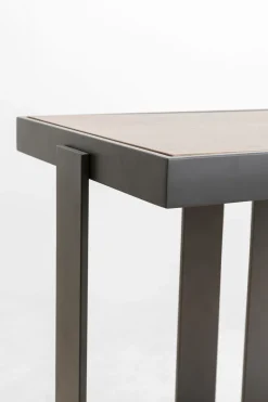 Konsole I Toaletki*KARE Design Konsola Do Przedpokoju Blat Fornirowany Orzech Nogi Stalowe 150x45 Cm