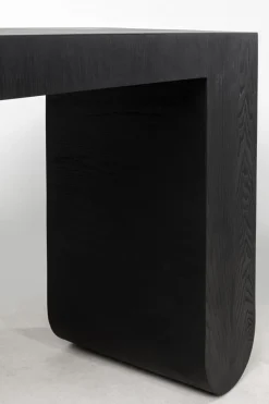 Konsole I Toaletki*KARE Design Konsola Do Przedpokoju Czarna MDF 120x38 Cm