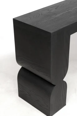 Konsole I Toaletki*KARE Design Konsola Do Przedpokoju Czarna MDF 120x38 Cm