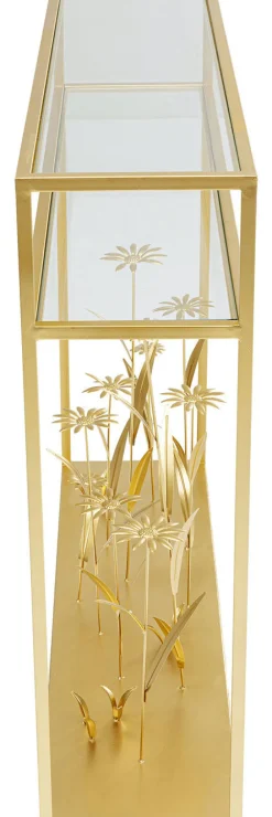 Konsole I Toaletki*KARE Design Konsola Flower Meadow 100x25 Cm Złota