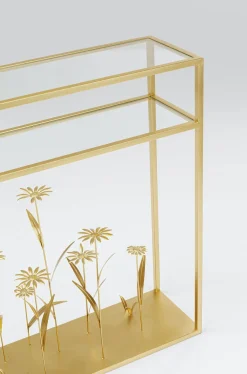 Konsole I Toaletki*KARE Design Konsola Flower Meadow 100x25 Cm Złota