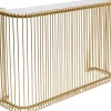 Konsole I Toaletki*KARE Design Konsola Glamour Złota Blat Szklany 142x43 Cm
