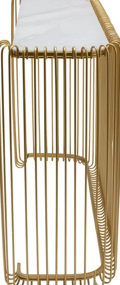 Konsole I Toaletki*KARE Design Konsola Glamour Złota Blat Szklany 142x43 Cm