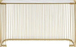 Konsole I Toaletki*KARE Design Konsola Glamour Złota Blat Szklany 142x43 Cm