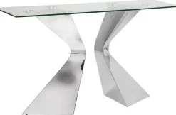 Konsole I Toaletki*KARE Design Konsola Gloria 140x45 Cm Srebrna