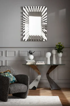 Konsole I Toaletki*KARE Design Konsola Gloria 140x45 Cm Srebrna