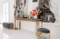 Konsole I Toaletki*KARE Design Konsola Gold Rush 160x45 Cm Złota