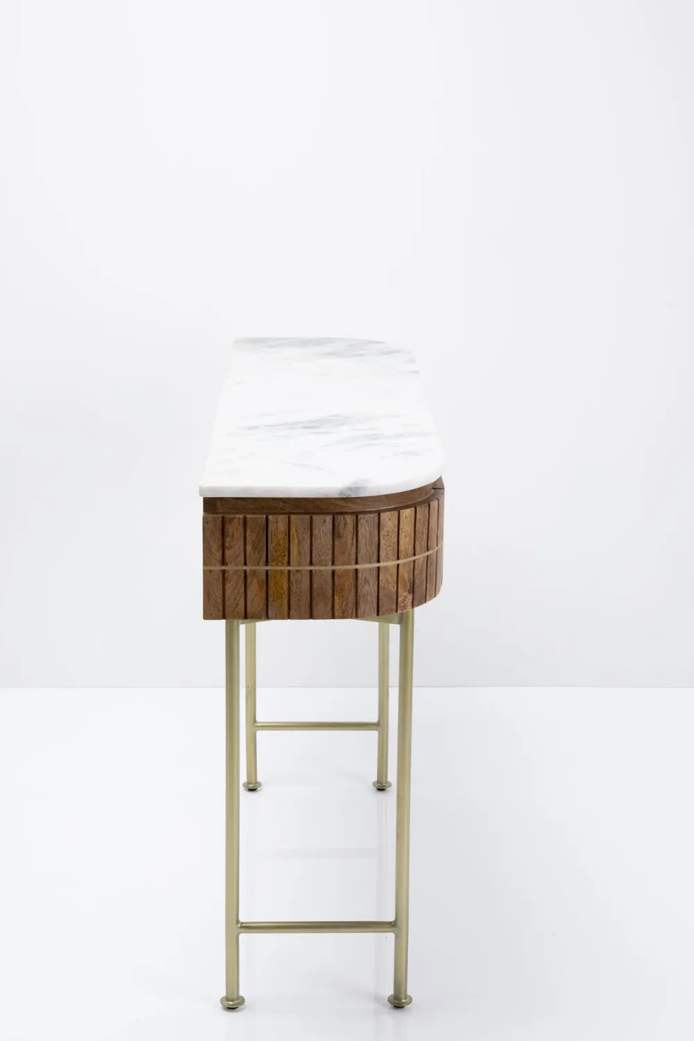 Konsole I Toaletki*KARE Design Konsola Grace 100x30 Cm Drewno Mango - Blat Marmur