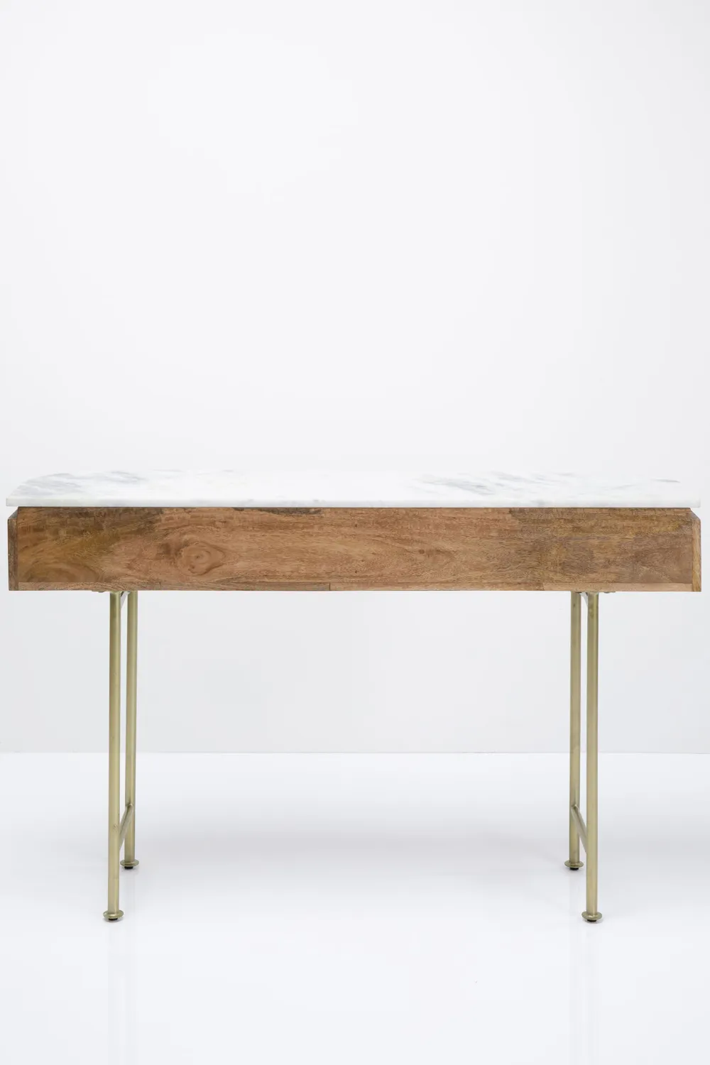 Konsole I Toaletki*KARE Design Konsola Grace 100x30 Cm Drewno Mango - Blat Marmur