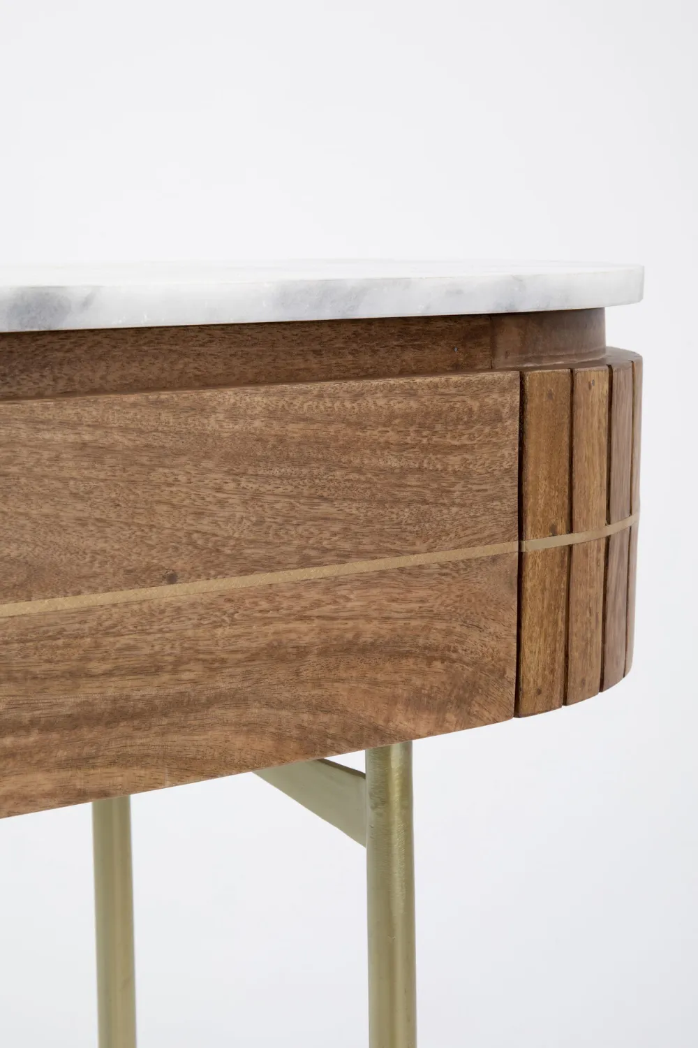 Konsole I Toaletki*KARE Design Konsola Grace 100x30 Cm Drewno Mango - Blat Marmur