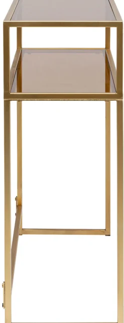 Konsole I Toaletki*KARE Design Konsola Loft 85x30 Cm Złota - Blat Szklany